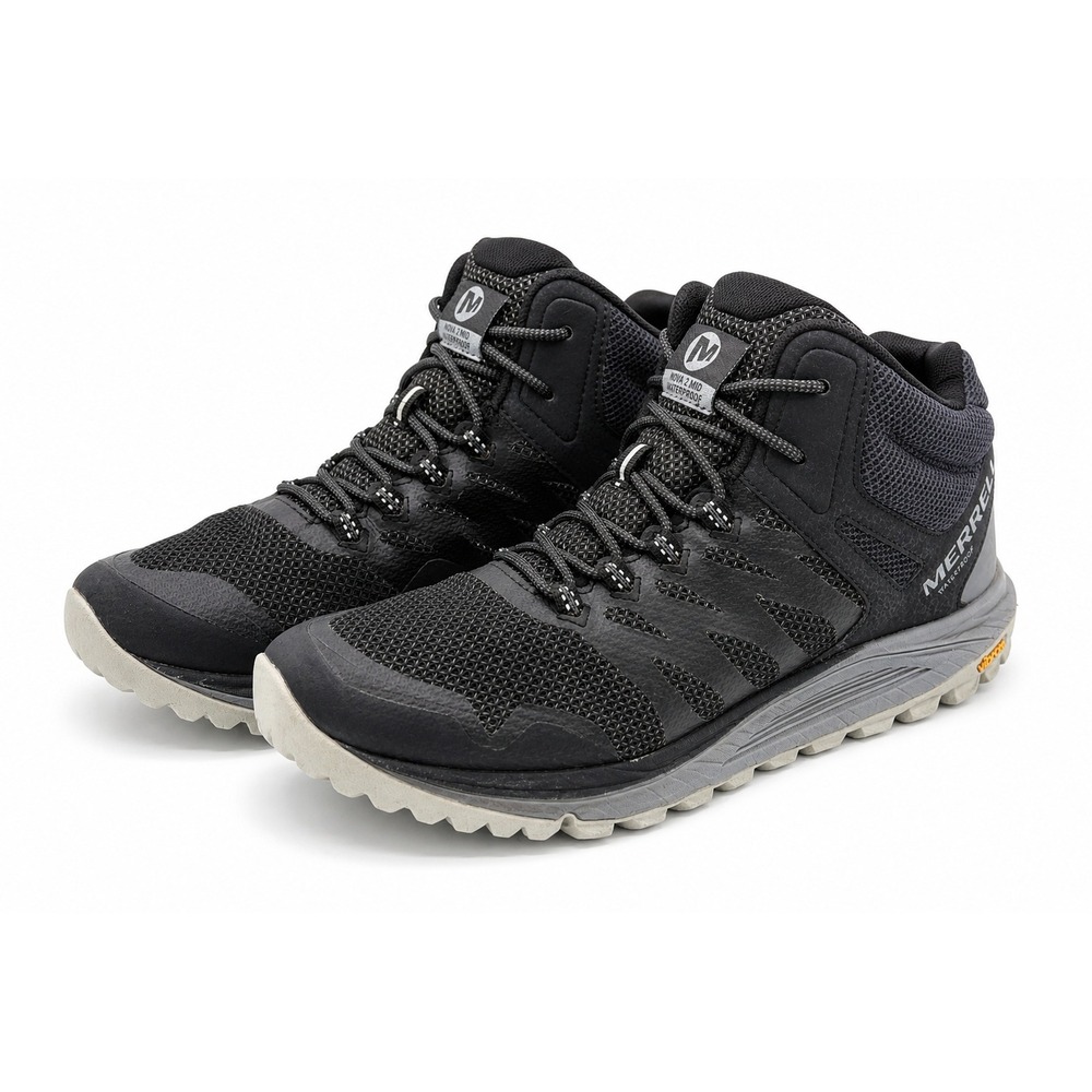 Merrell Nova 2 Mid Waterproof Mens 9 Black Grey lightweight Hiking Boots J035579